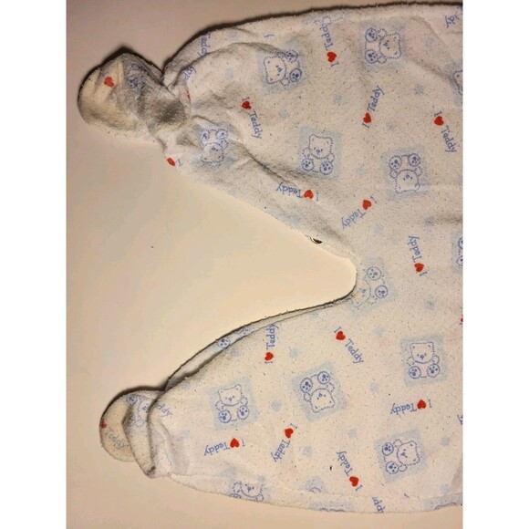 Royal Heir Baby Teddy Bear Sleeper White Large Blue Red Snaps Footies Pajama USA - Picture 13 of 16